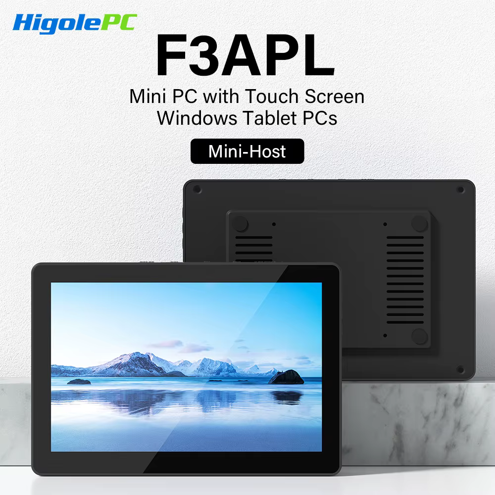 Higole F3APL 8 ''Mini PC sans ventilateur Intel J3455 Windows 10 WiFi5 4GB 64GB 2340mAh avec écran 4