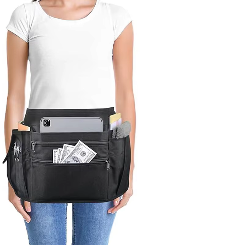 Tablier de taille Portable, outil utilitaire, ceinture, pochette d'argent, tablier de serveur polyva