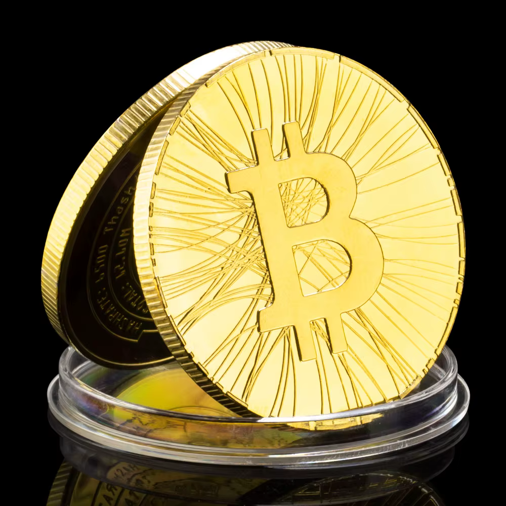 Pièce commémorative à collectionner Bitcoin, exploitation minière sur mon propre Okcoin, pièce de co