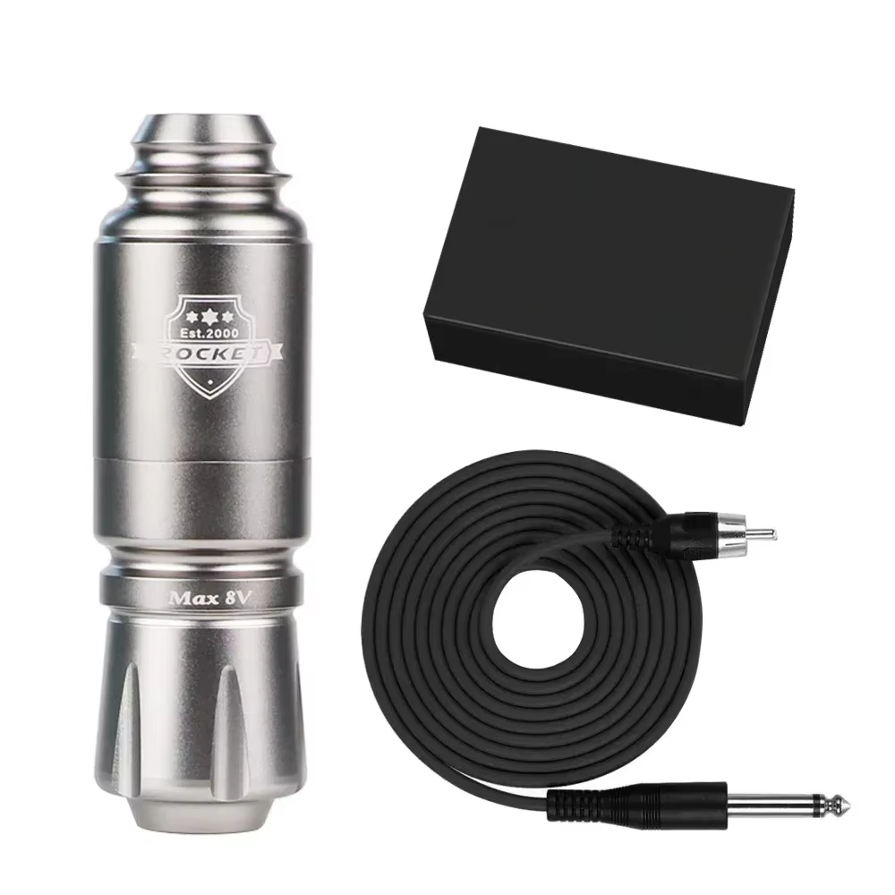 Mini Rocket – Kit de machine à tatouer rotative automatique avec course de 3,5 mm, connecteur RCA, m