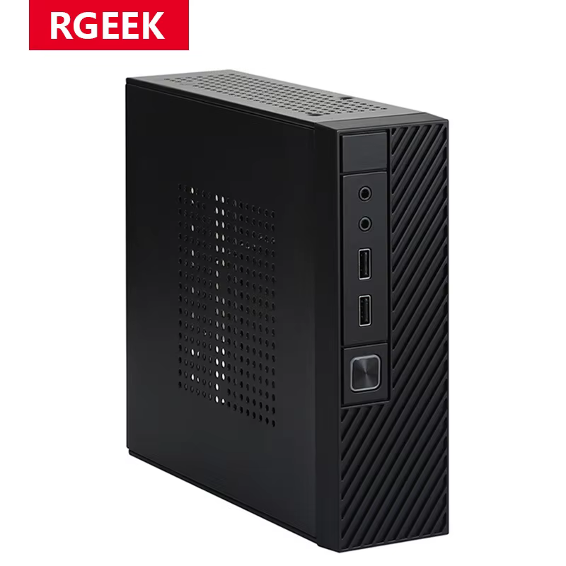 RGEEK ITX boîtier d'ordinateur M06 Mini boîtier de bureau commodité boîtier de PC peut installer 2.5 pouces HD Support 17x17 cm carte mère