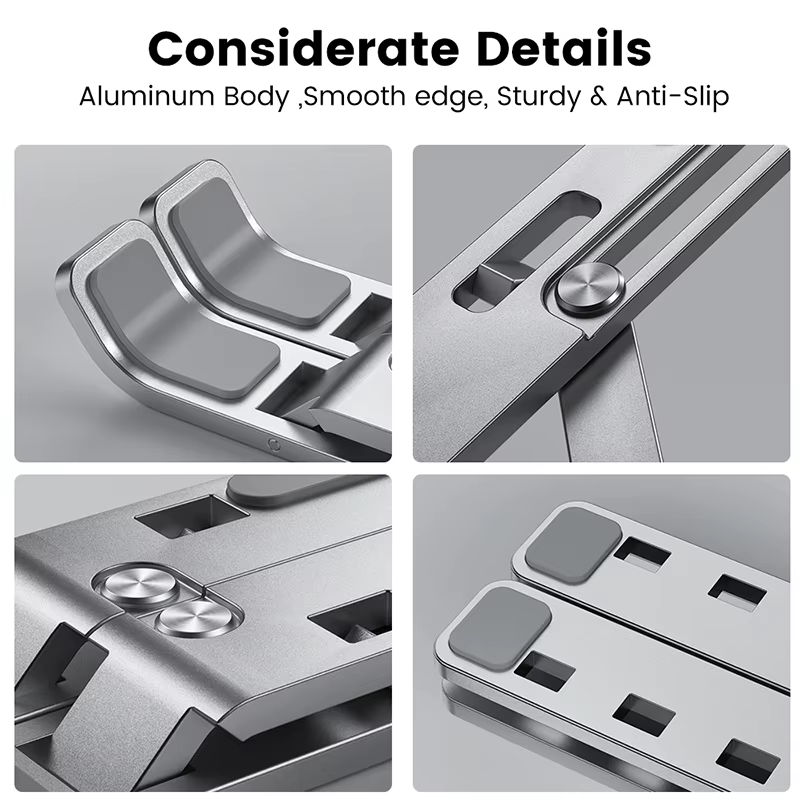 Support d'ordinateur Portable en alliage d'aluminium, réglable et pliable, pour ordinateur Portable, support de levage et de refroidissement, antidérapant