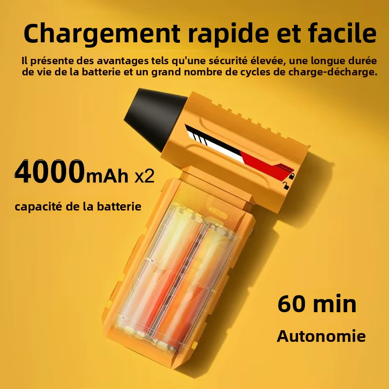 Mini souffleur à jet 580000RPM, pression de vent puissante, aspirateur électrique à air comprimé sans fil pour PC, maison, bureau, camping