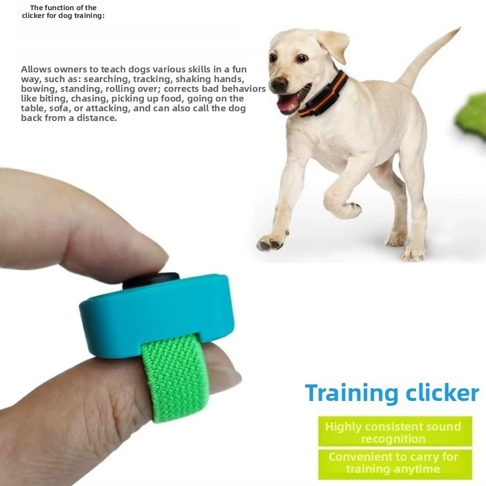 Clic-clac d'entraînement professionnel pour chiens, léger, sans piles, interactif, sonore, mini-anneau de doigt