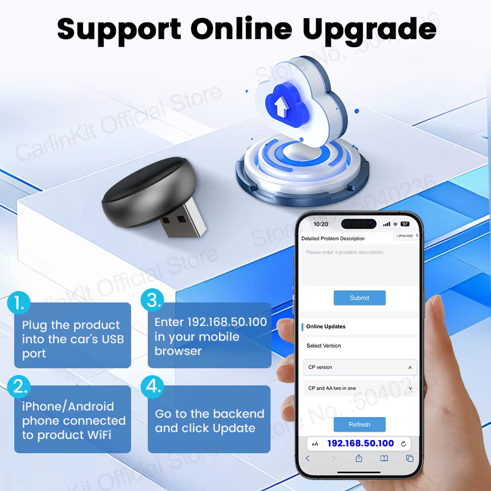 Mini Ultra 3 CarlinKit 5.0 sans fil Android Auto CarPlay adaptateur sans fil WiFi BLE connexion automatique OTA mise à niveau Mini boîte de voiture intelligente