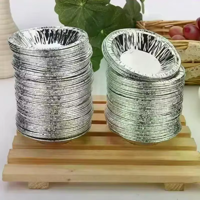 50/100 pièces Mini Pot tarte plaque de cuisson jetable cuisson tarte moules Cupcake Pan Pudding moule rond tasse de cuisson