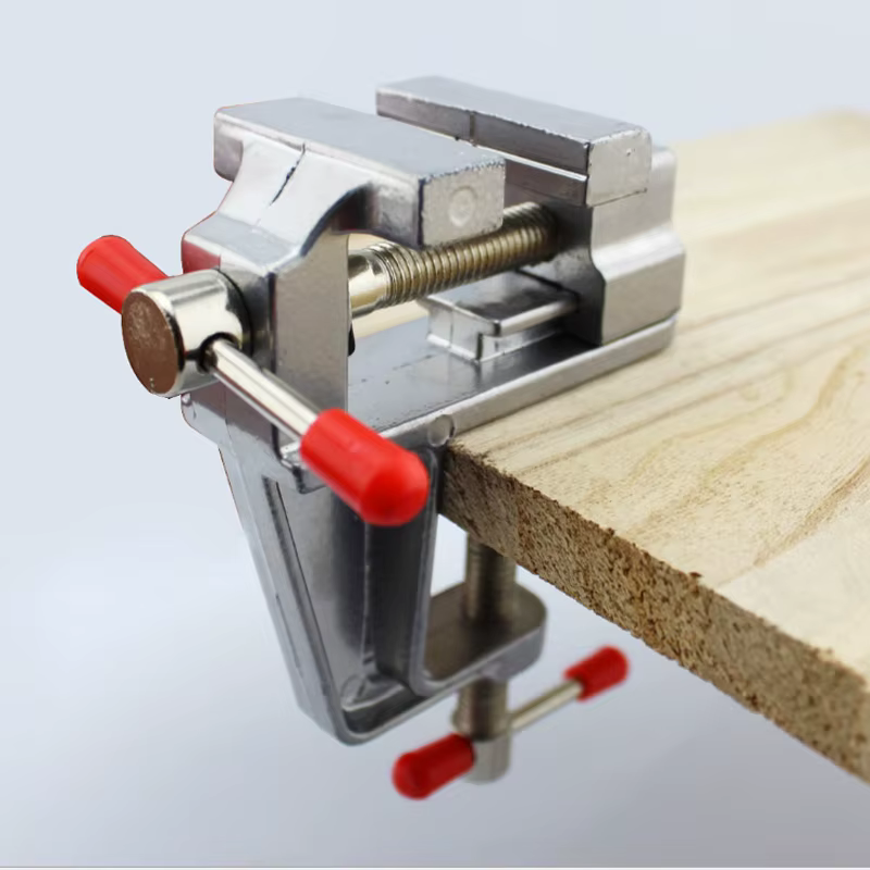 Mini étau de table multifonctionnel en aluminium de 3,5 po pour bijoutiers et loisirs créatifs, à fixer sur table, outil de serrage plat