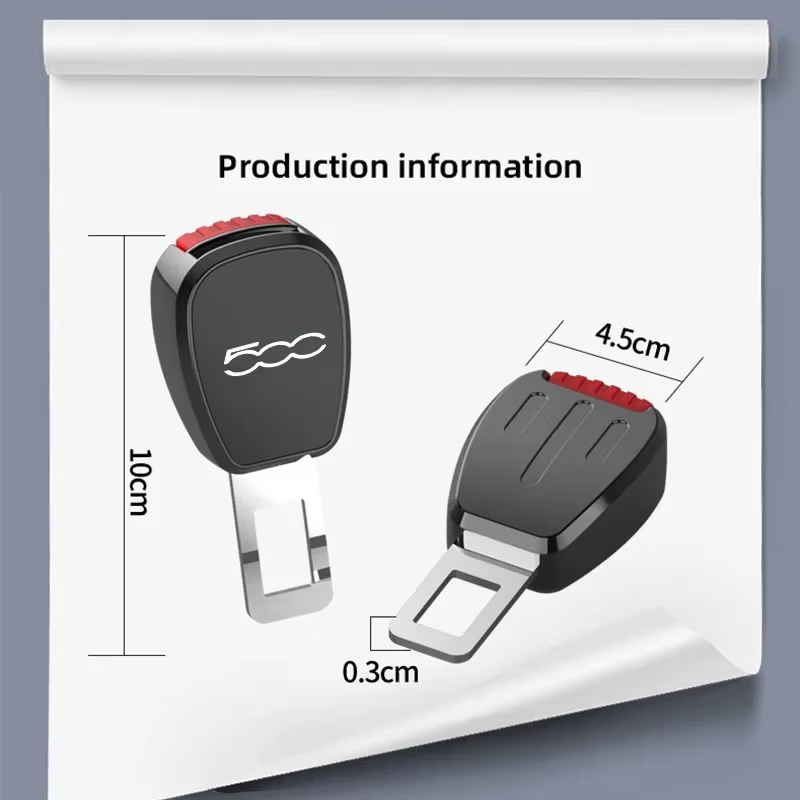 Boucle de ceinture de sécurité pour voiture, accessoires d'extension de sangle de sécurité automobile, intérieur pour Fiat 500 500C 500X 500L, logo optionnel
