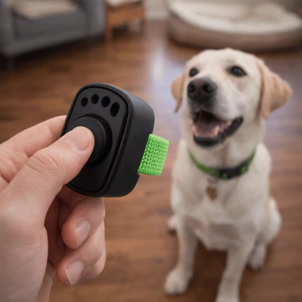 Clic-clac d'entraînement professionnel pour chiens, léger, sans piles, interactif, sonore, mini-anneau de doigt