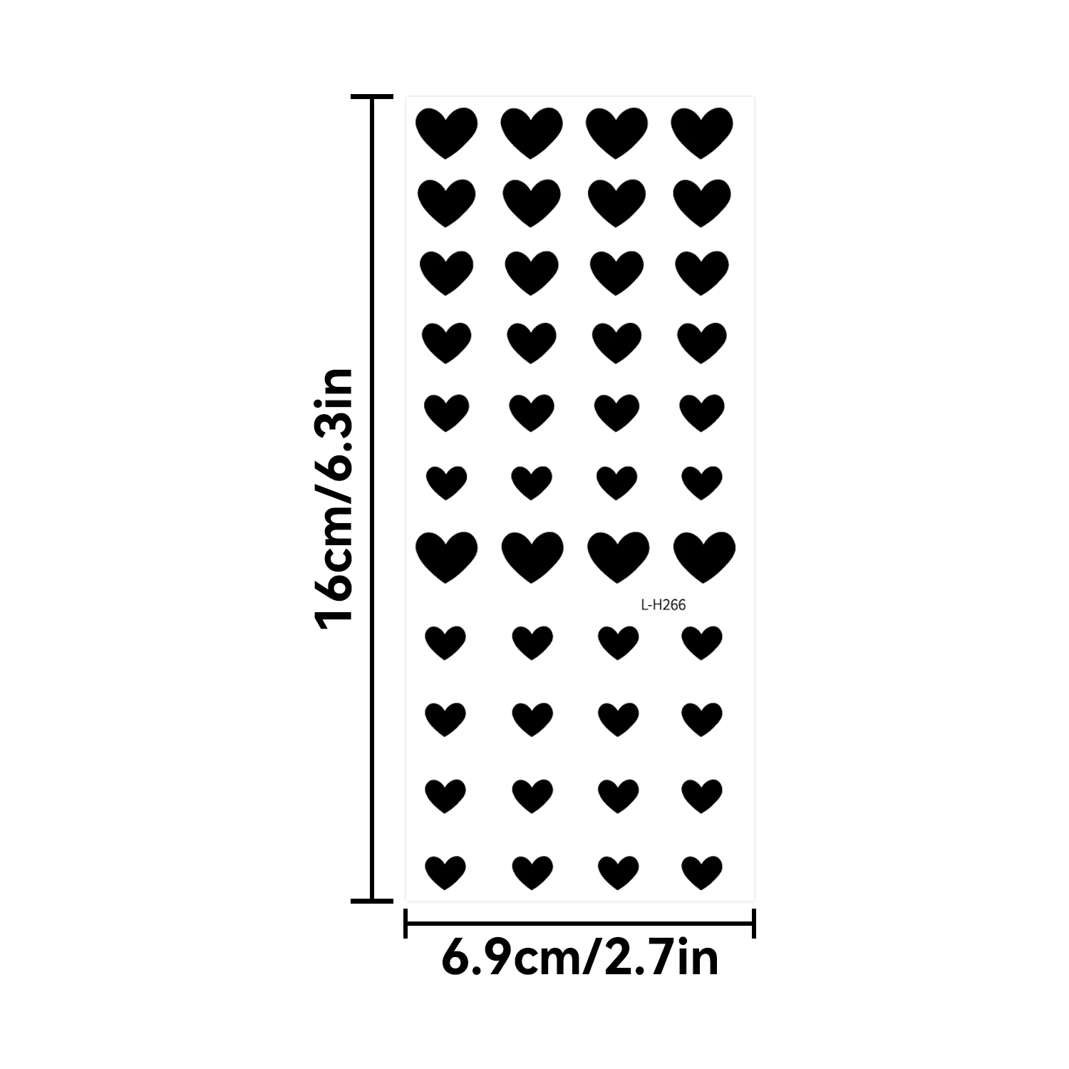 Tatouages temporaires DIY en forme de petit cœur, tailles variées, mini-cœurs minimalistes, longue durée, imperméables