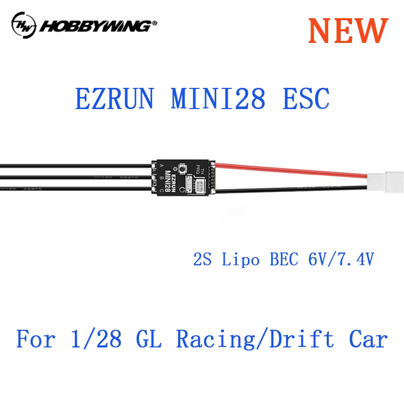 Hobbywing EZRUN MINI28 30A ESC sans balais avec capteur, prend en charge les paramètres Bluetooth pour voitures de course à dérive 1/28 et 1/27