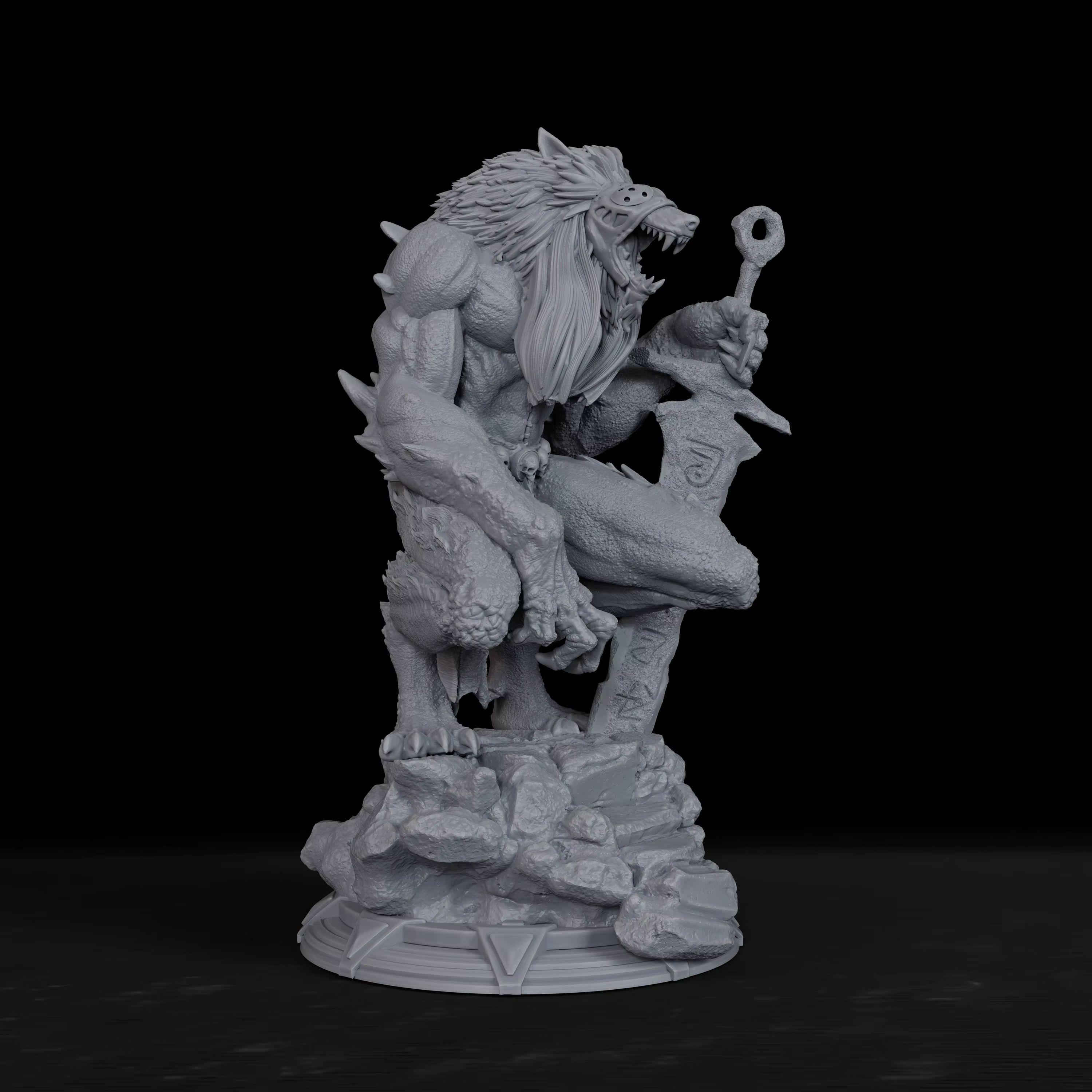 Miniature de loup-garou géant pour RPG - Modèle de fantasy sombre pour jeux de rôle sur table, aventure immersive dans les régions sauvages, idéal pour la collection