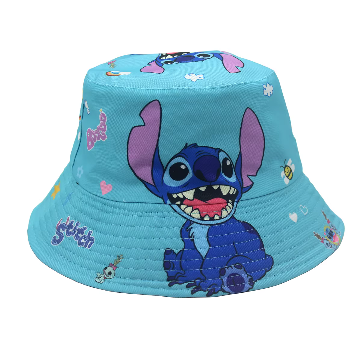 Casquette de pêcheur Stitch Disney Anime avec imprimé ange, chapeau de bassin mignon, coiffe pour garçons et filles, idéal pour les voyages, le jeu, la protection solaire, cadeaux