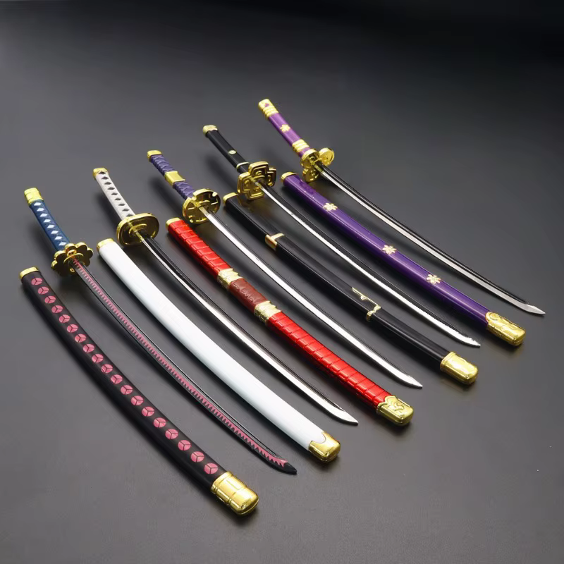 Katana en métal Roronoa Zoro de 25 cm, petit sabre, mini couteau ninja, One Piece, véritable katana japonais, sabre samouraï, jouet, cadeau anime