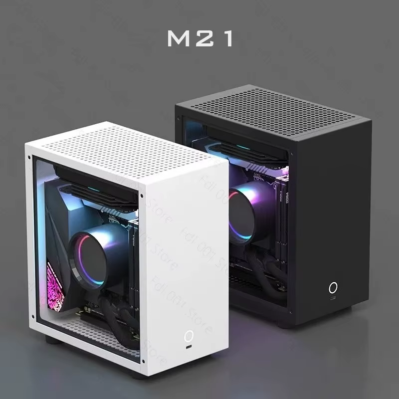 Boîtier d'ordinateur Mini ITX M21 / M31, prend en charge le refroidisseur liquide AIO de 120 mm, la carte graphique à profil bas et la alimentation 1U Flex ATX, compact et petit