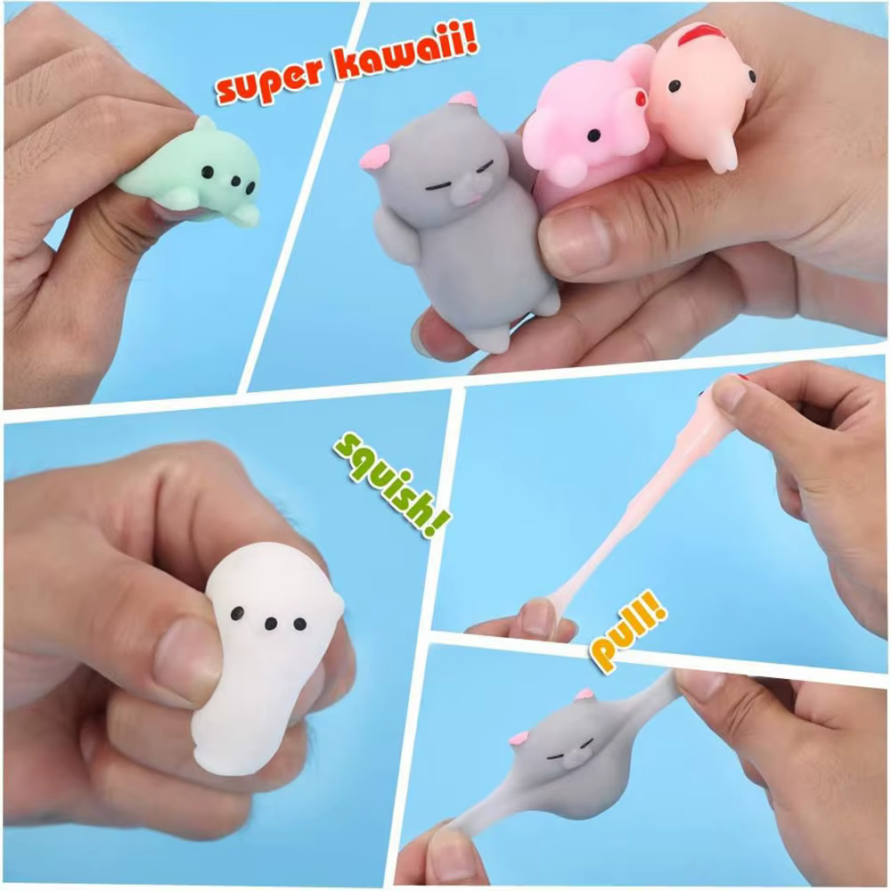 24 pièces Mini Kawaii Squishies Mochi anti-Stress jouets d'anxiété jouet Squishy cadeaux de fête pour enfants remplissage de panier avec boîte de rangement