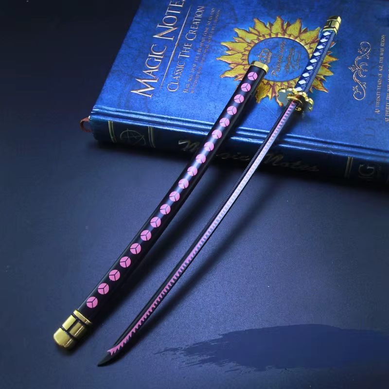 Katana en métal Roronoa Zoro de 25 cm, petit sabre, mini couteau ninja, One Piece, véritable katana japonais, sabre samouraï, jouet, cadeau anime