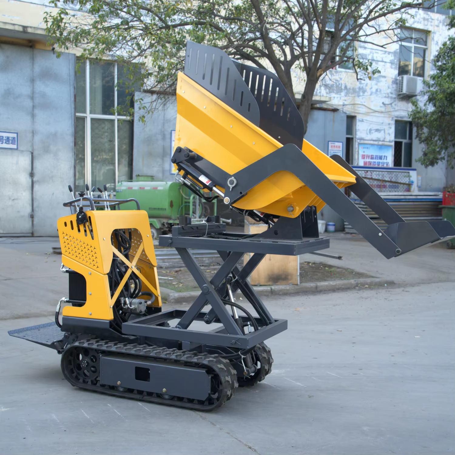 Mini-dumper sur chenilles autopropulsé 2026, personnalisé, à levage hydraulique, haute capacité de charge