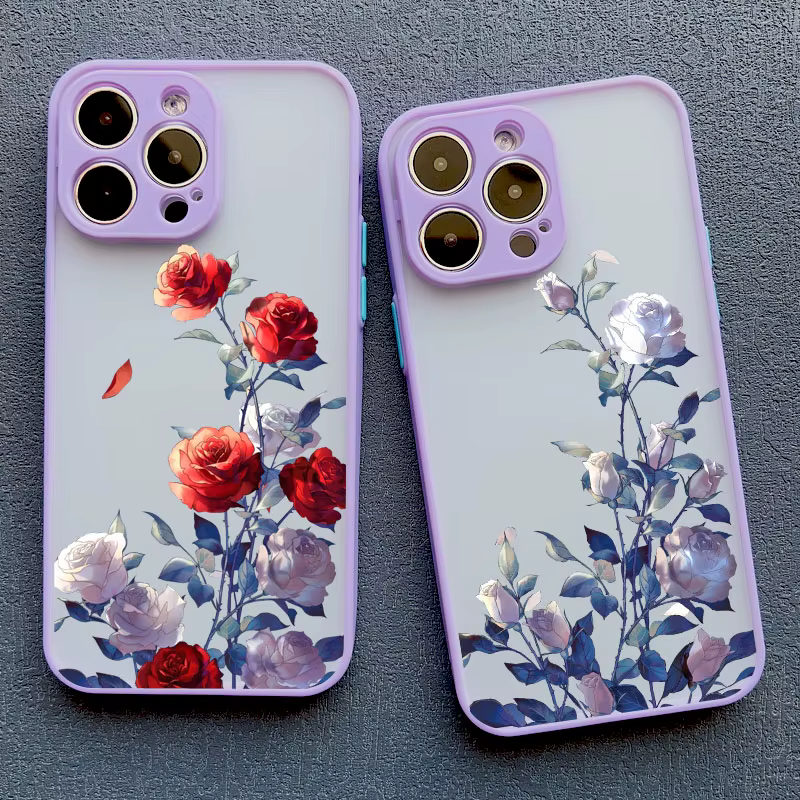 Coque de téléphone fleur rose pour iPhone, coque antichoc pour iPhone 11, 14 Pro Max, 11, 12, 13 Pro Max, Mini, Poly, XS, X, 7, 8, 14, 15 Plus, SE2