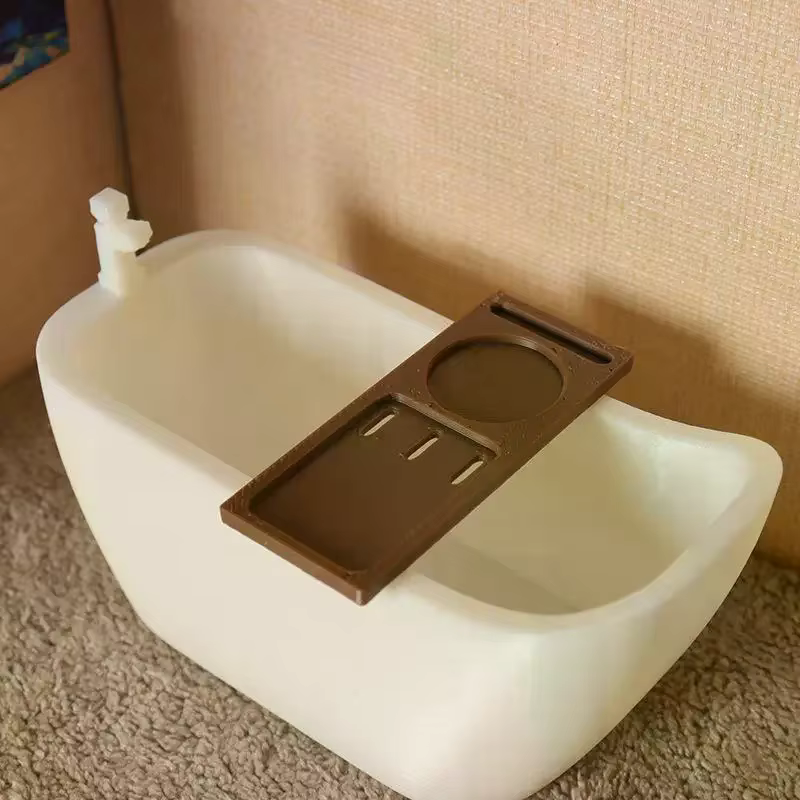 Baignoire de Simulation Miniature pour maison de poupée, avec plateau, modèle de maison de poupée, meubles de salle de bain, décoration, jouets de Simulation, 1/12