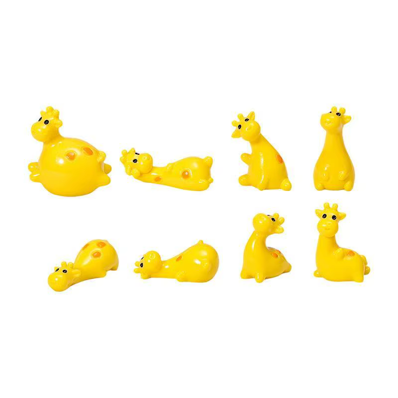 Miniatures de girafe en résine pour la décoration de jardin, de maison, figurines d'animaux de zoo, ornements de micro-paysage, accessoires