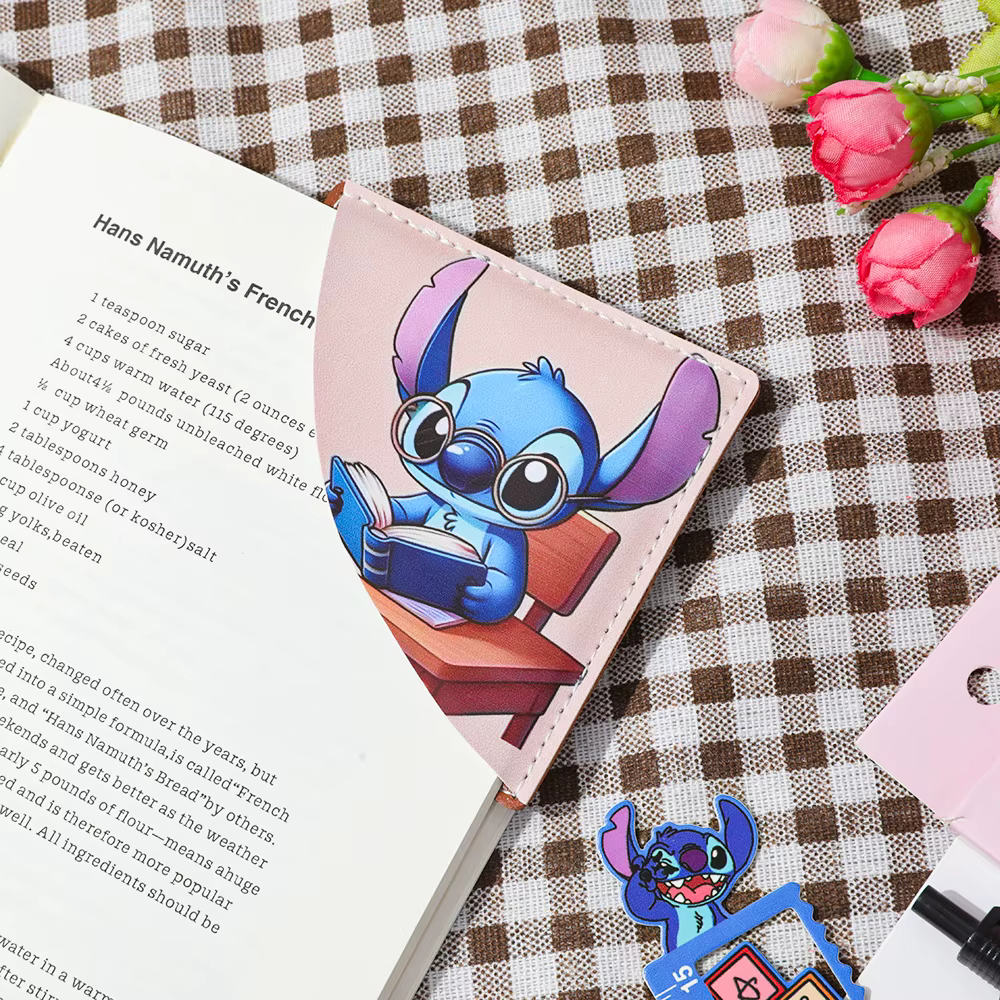 Marque-page d'angle Anime Stitch, accessoires de lecture créatifs pour enfants/étudiants, cadeau parfait pour les amateurs de livres (thème Lilo & Stitch)