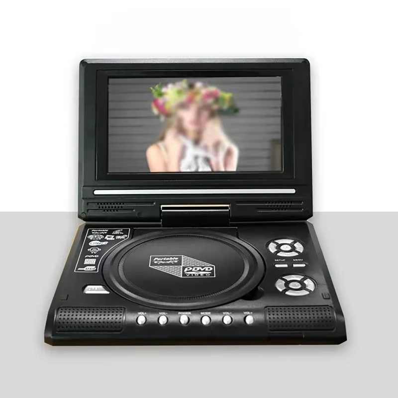 7.8 pouces Mini DVD CD EVD lecteur de disque bureau numérique Smart TV lecteurs télécommande Portable voyage 270 °   Écran rotatif