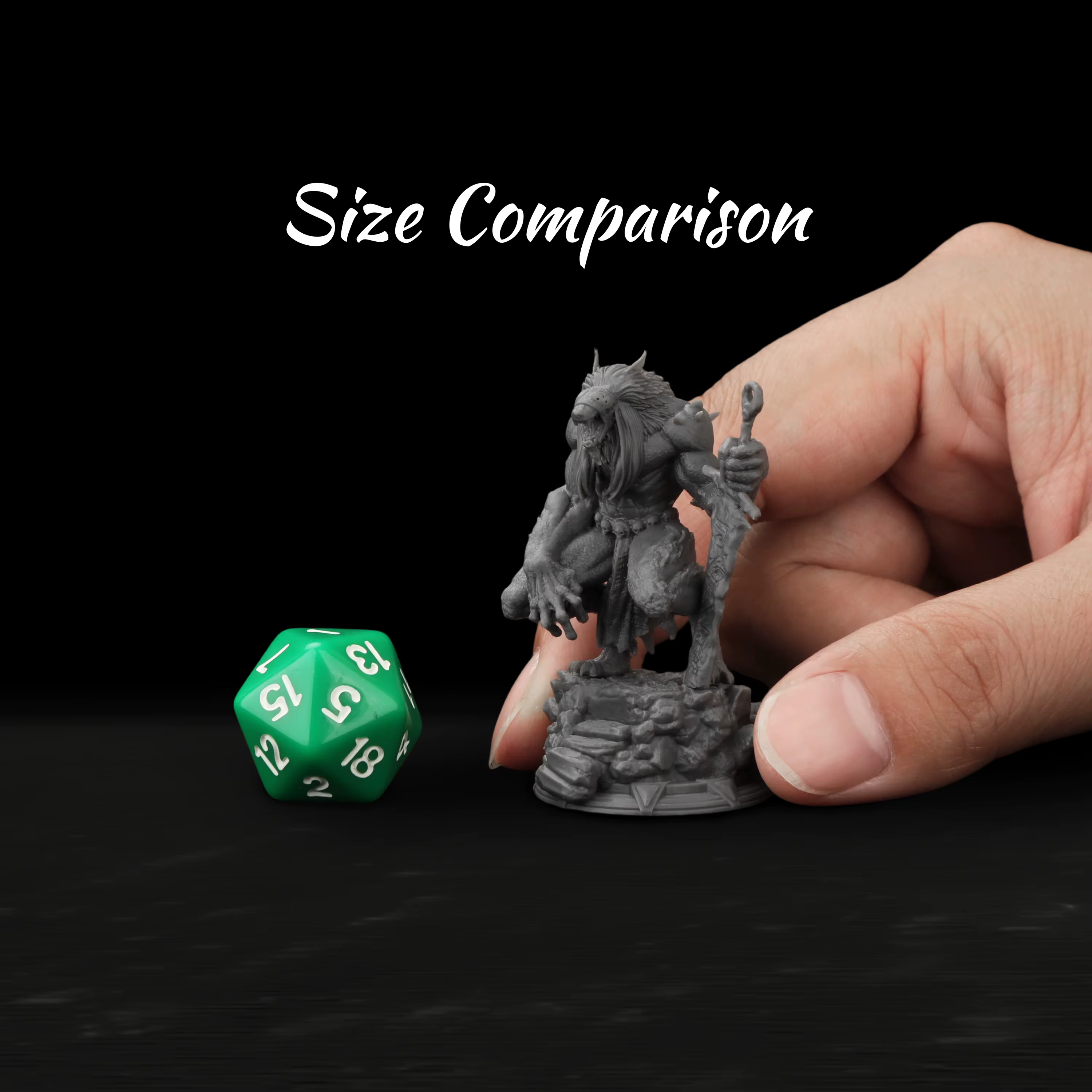 Miniature de loup-garou géant pour RPG - Modèle de fantasy sombre pour jeux de rôle sur table, aventure immersive dans les régions sauvages, idéal pour la collection