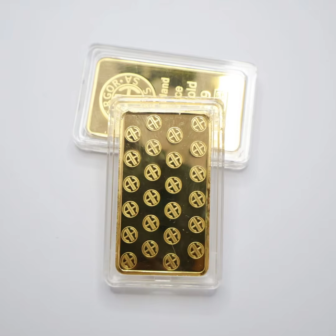 Nouvelle barre plaquée or 999,9 de style Argor, 1 oz, non magnétique, commémorative, pièce de collection, cadeau