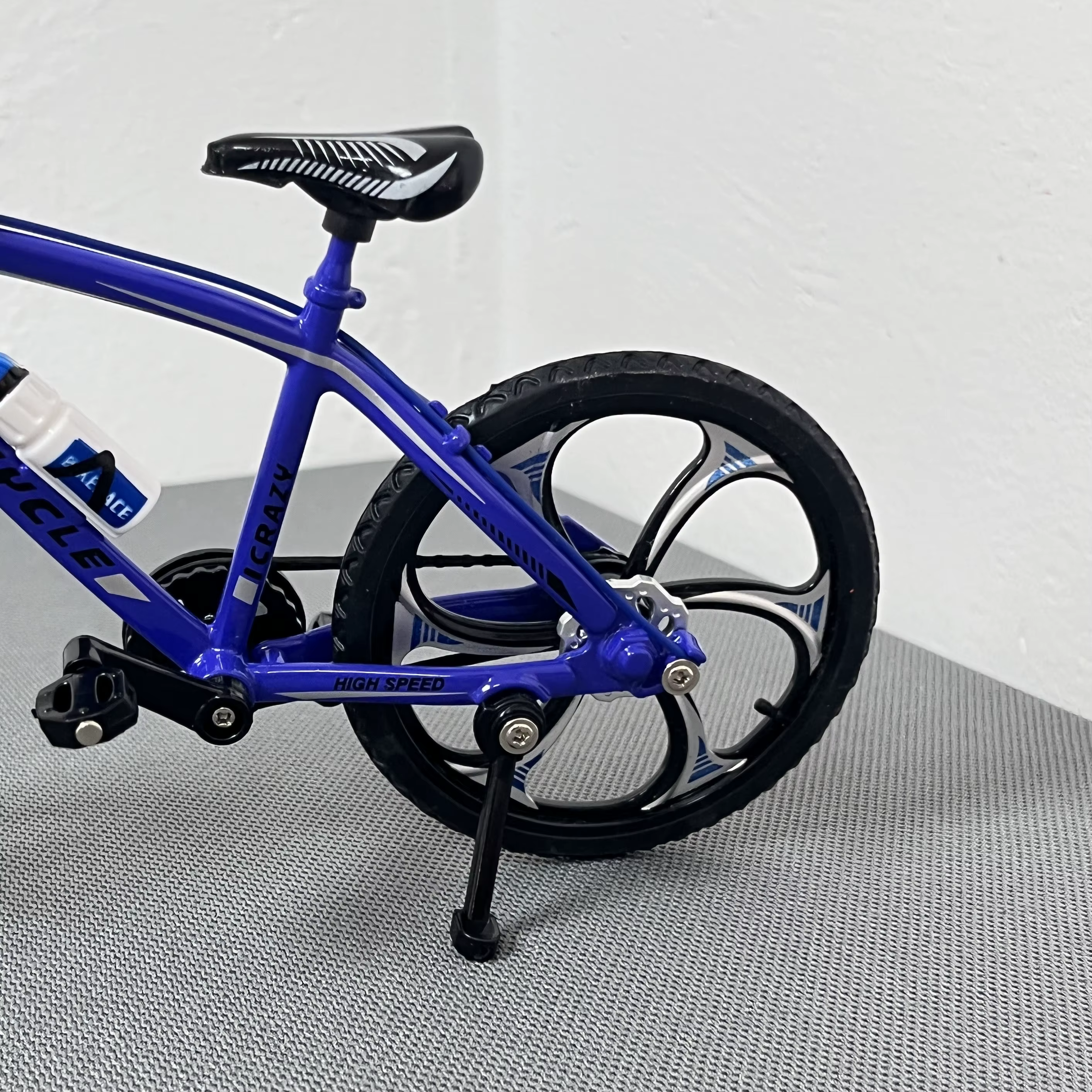Mini modèle de vélo en alliage 1:8, bleu, en métal moulé sous pression, décoration, mini vélo BMX de montagne, jouets de simulation pour garçons