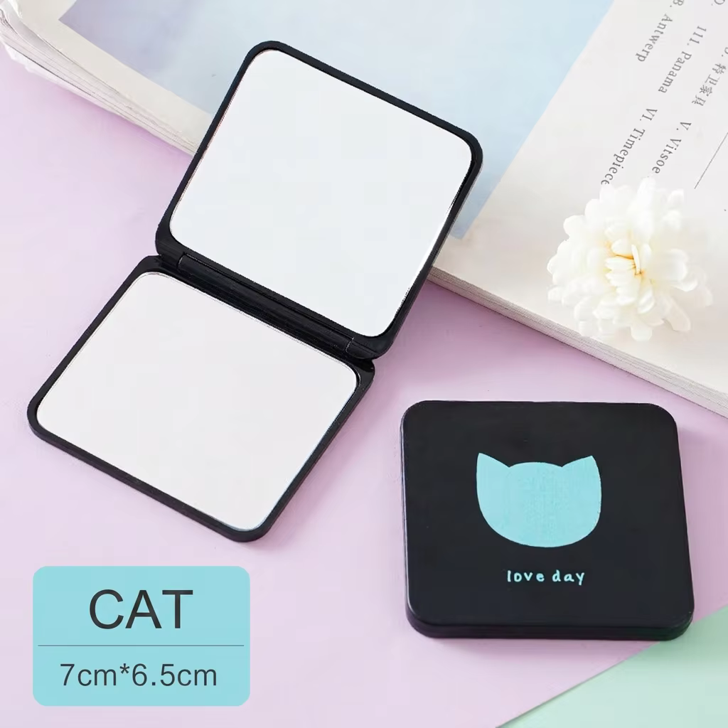 Mini miroir cosmétique élégant et pliable, miroir de maquillage portable et compact, idéal pour la salle de bain, les voyages et les trajets quotidiens