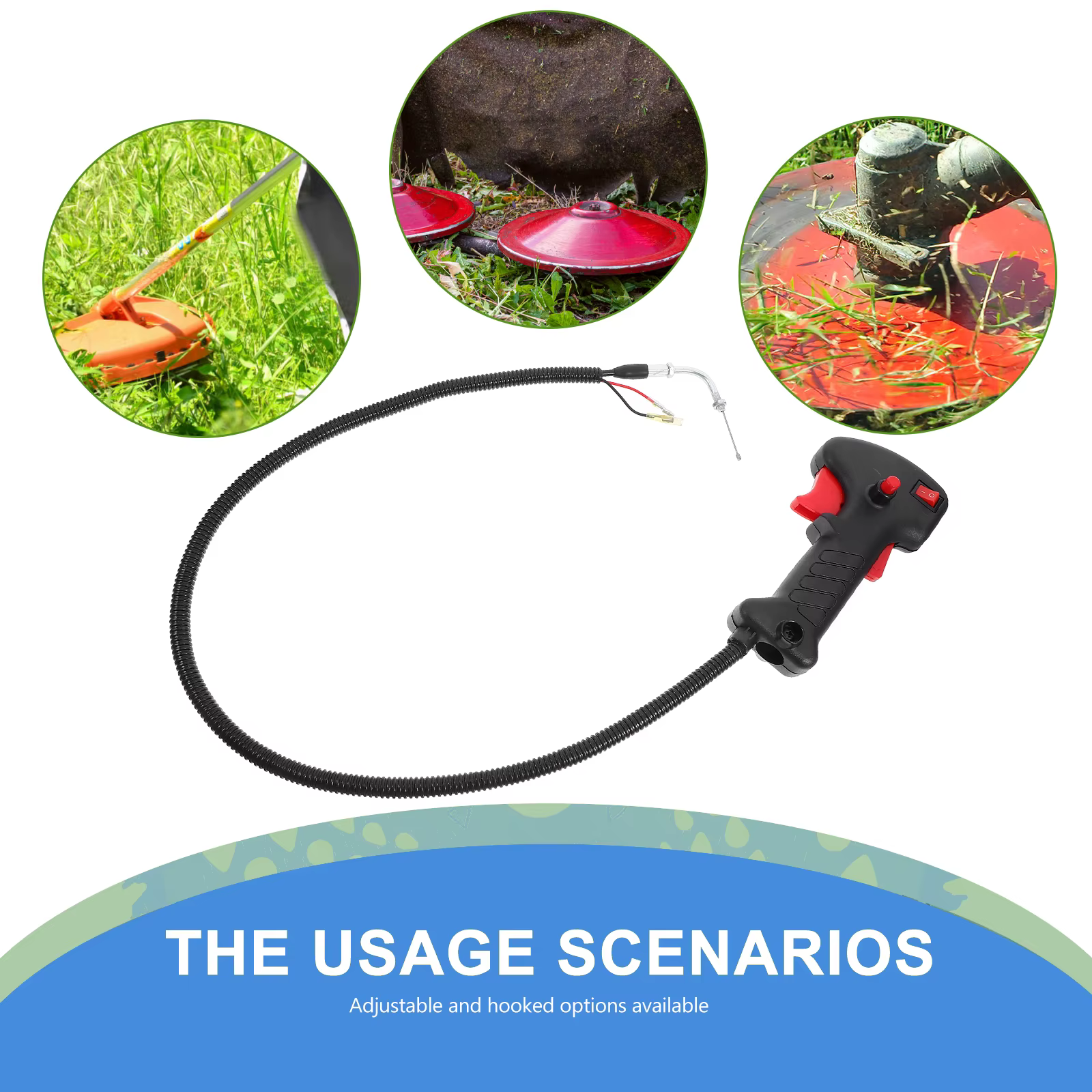 Extension d'outil de jardinage, tondeuse d'aménagement paysager, accessoire de tondeuse à gazon, poignée ergonomique de remplacement, soins de pelouse, poignée en plastique