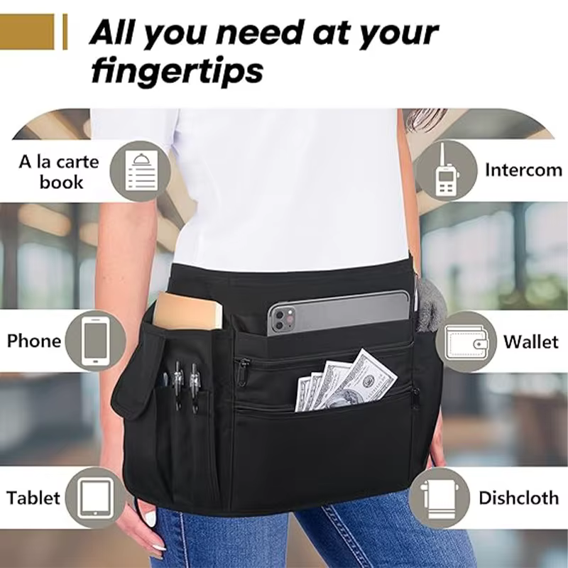 Tablier de taille Portable, outil utilitaire, ceinture, pochette d'argent, tablier de serveur polyvalent, artisan, accessoire de serveur de charpentier en plein air