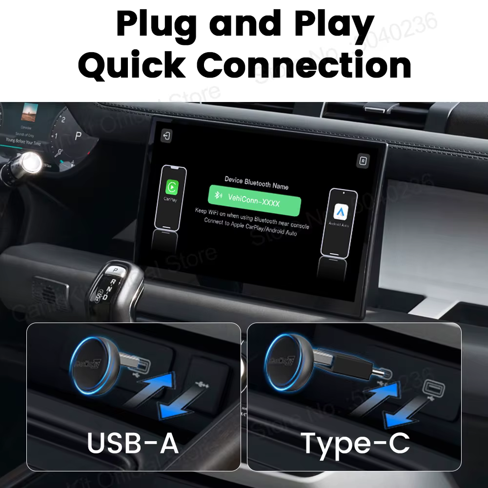 Mini Ultra 3 CarlinKit 5.0 sans fil Android Auto CarPlay adaptateur sans fil WiFi BLE connexion automatique OTA mise à niveau Mini boîte de voiture intelligente