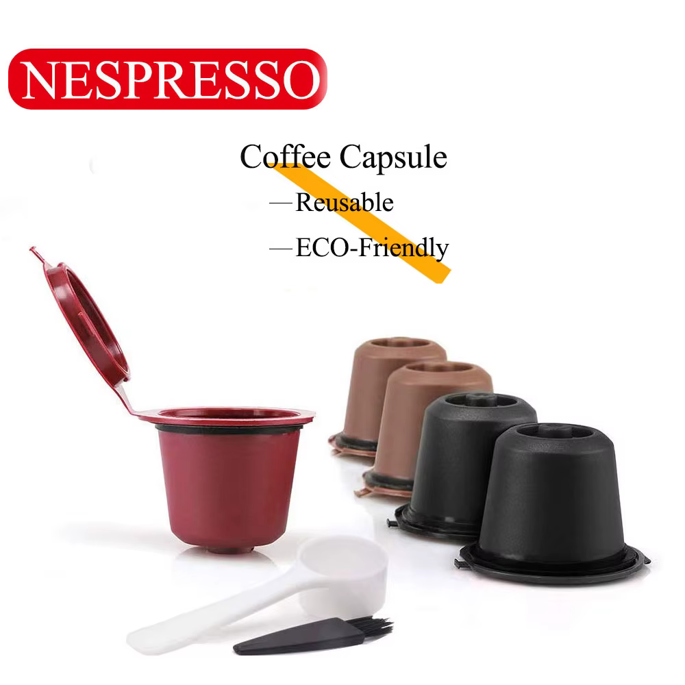 Capsule de café Nespresso rechargeable et réutilisable, dosettes Nespresso réutilisables avec une cuillère et une brosse, accessoires de café
