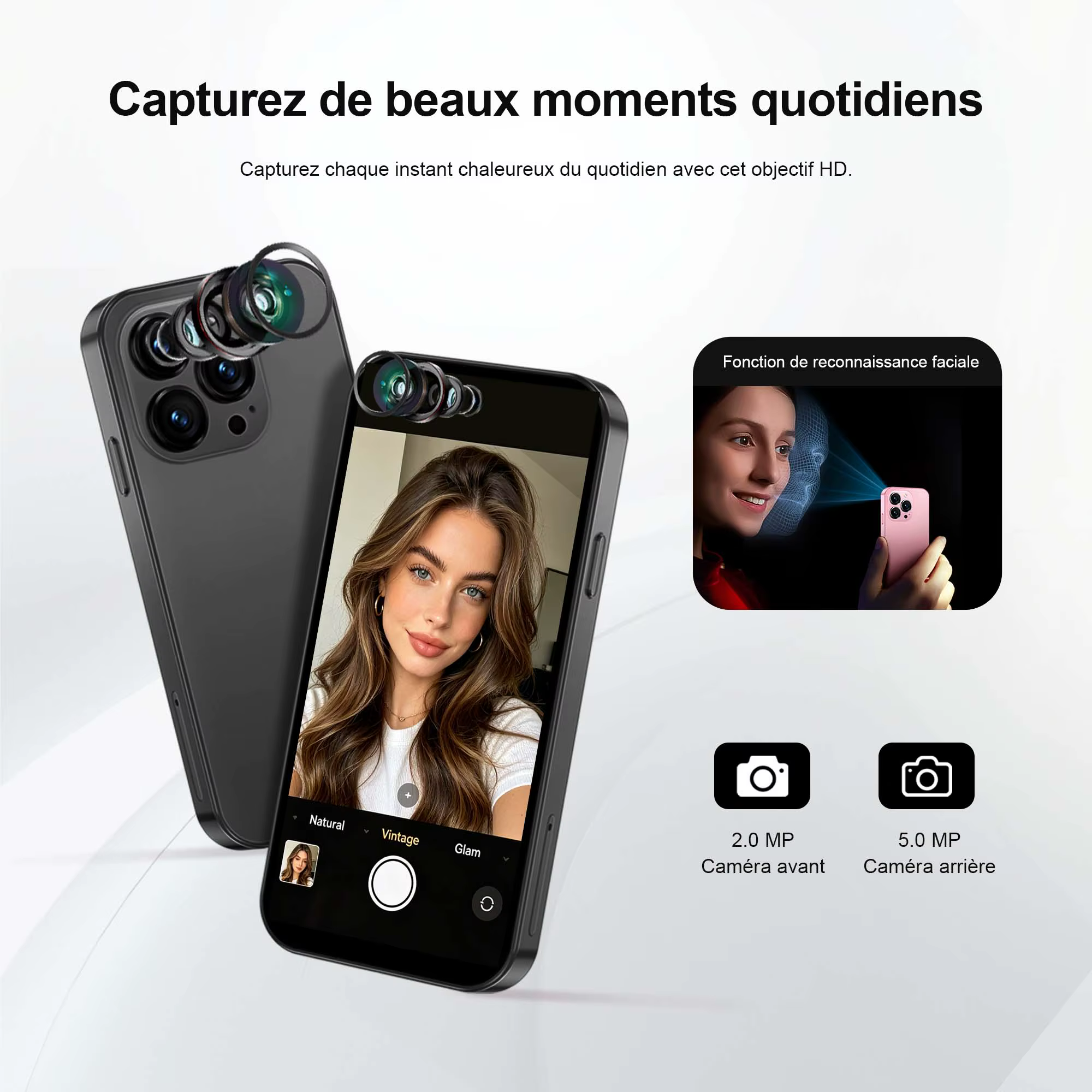 Mini smartphone SERVO S16 Mini 4.0" Android 10 3G WCDMA 2GB+16GB Double SIM Caméra HD WiFi Hotspot Play Store Téléphone de poche compact