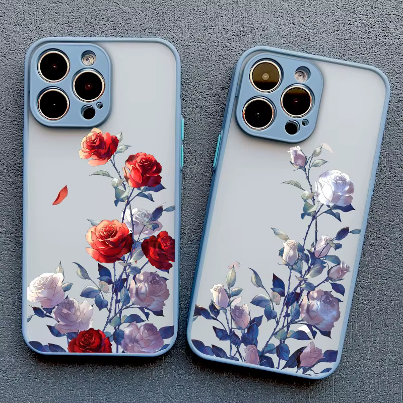 Coque de téléphone fleur rose pour iPhone, coque antichoc pour iPhone 11, 14 Pro Max, 11, 12, 13 Pro Max, Mini, Poly, XS, X, 7, 8, 14, 15 Plus, SE2