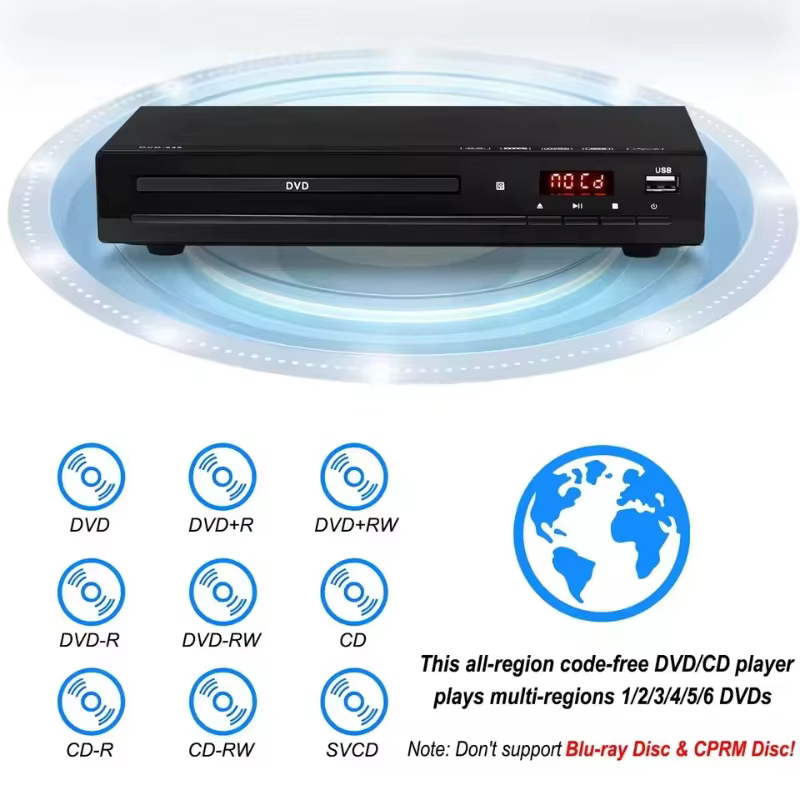 Lecteur DVD domestique pratique, modèle 238, lecteur de disques HD Mini EVD VCD CD pour usage domestique