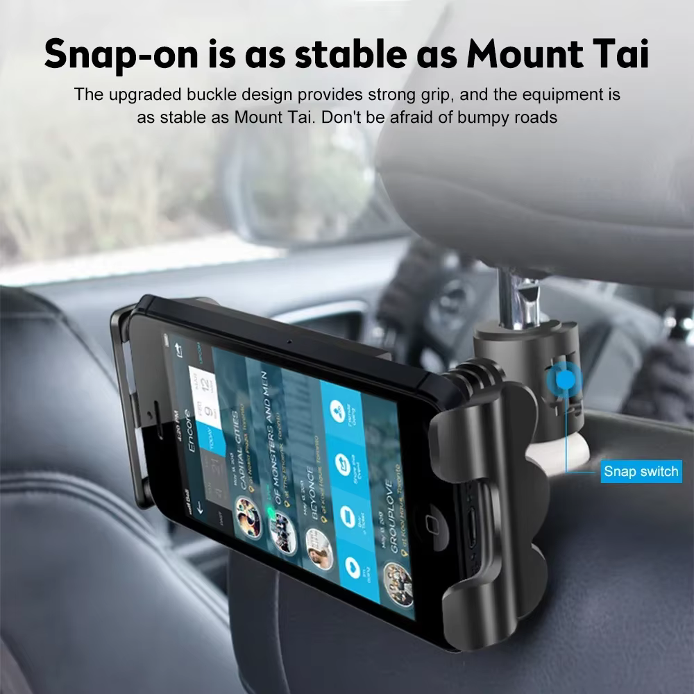 Support de tablette de voiture réglable pour siège arrière de voiture, support iPad, support de téléphone portable, clip de support, auto, voyage en voiture, accessoire pour enfants, repos au sauna