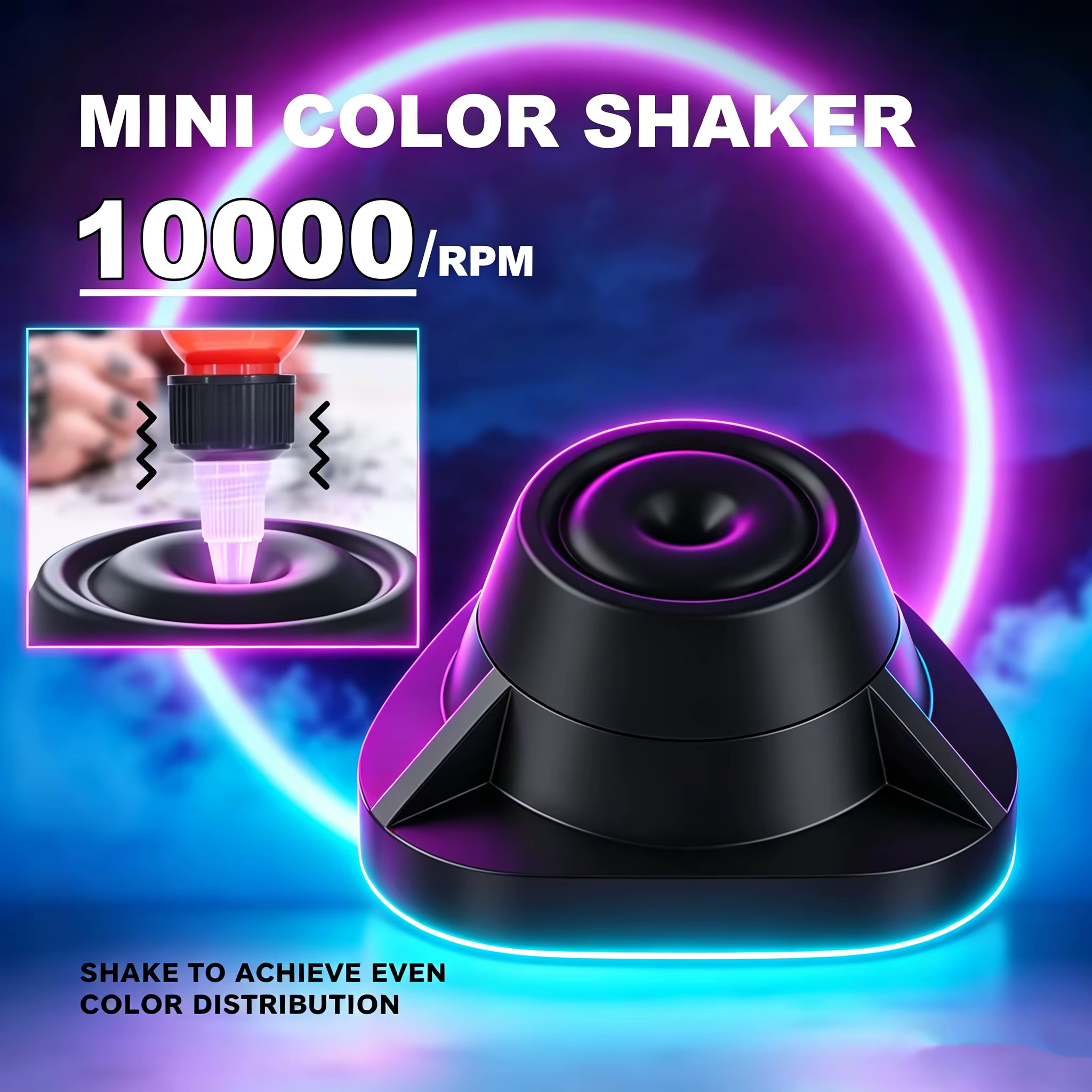 Mini mélangeur vortex pour encre de tatouage, agitateur de pigment pour vernis à ongles, pour artistes tatoueurs, techniciens PMU, usage en salon, prise US/EU