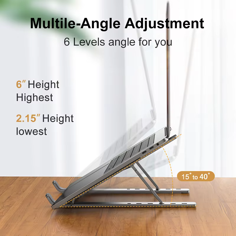 Support d'ordinateur Portable en alliage d'aluminium, réglable et pliable, pour ordinateur Portable, support de levage et de refroidissement, antidérapant