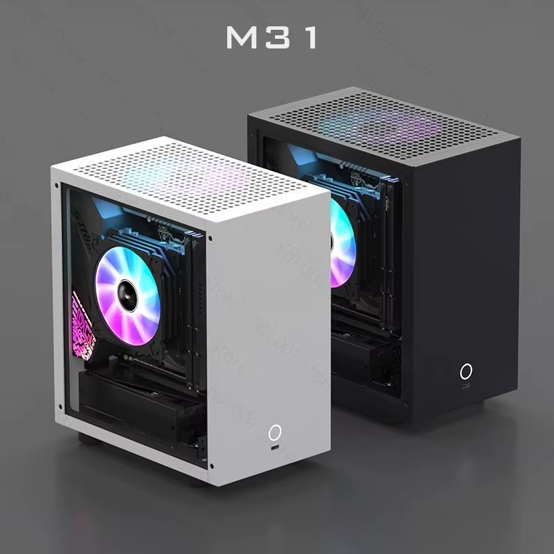 Boîtier d'ordinateur Mini ITX M21 / M31, prend en charge le refroidisseur liquide AIO de 120 mm, la carte graphique à profil bas et la alimentation 1U Flex ATX, compact et petit