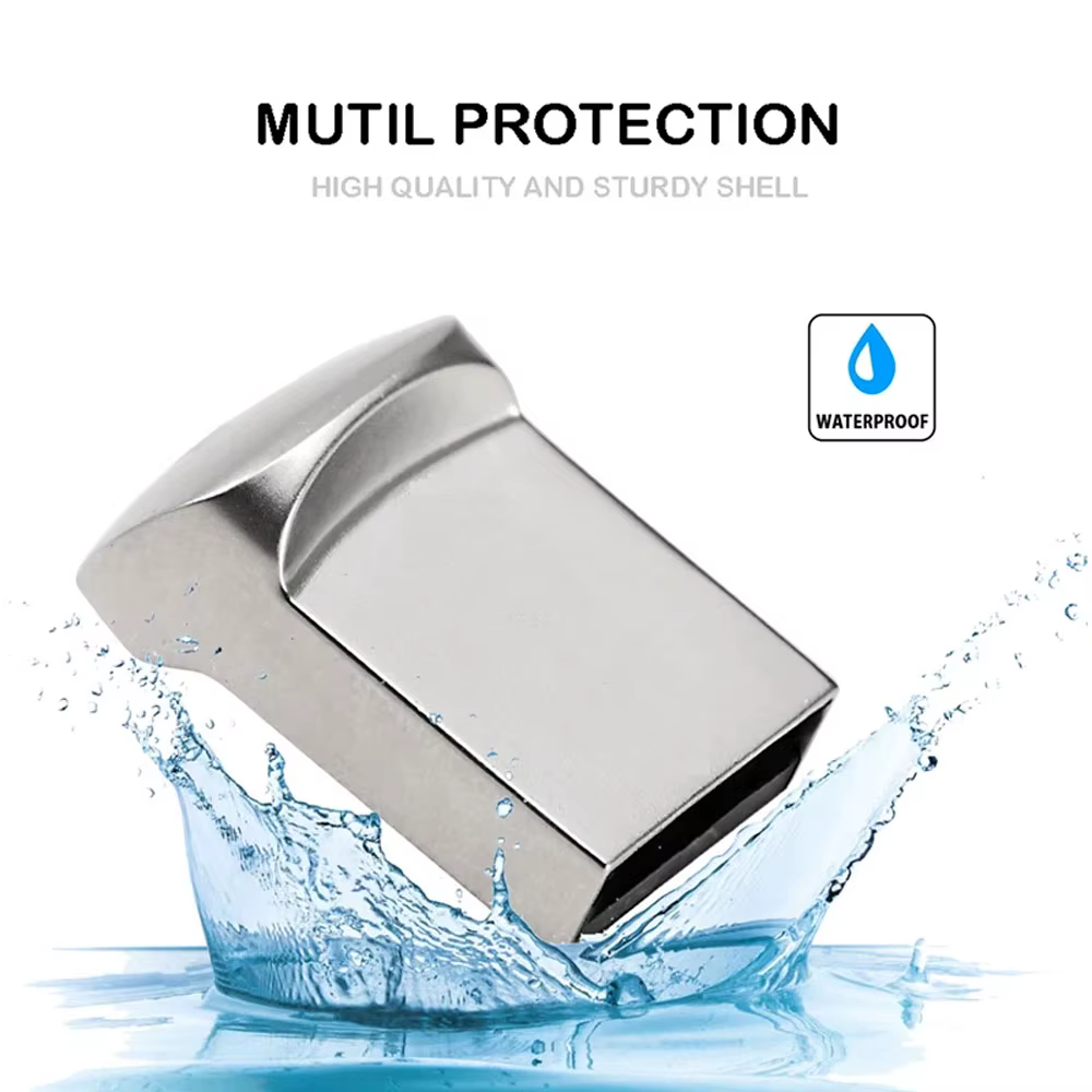 Mini clé USB 2.0 en métal, 64 go, cadeaux d'affaires créatifs, clé USB 32 go, dispositifs de stockage argentés, petit clé USB
