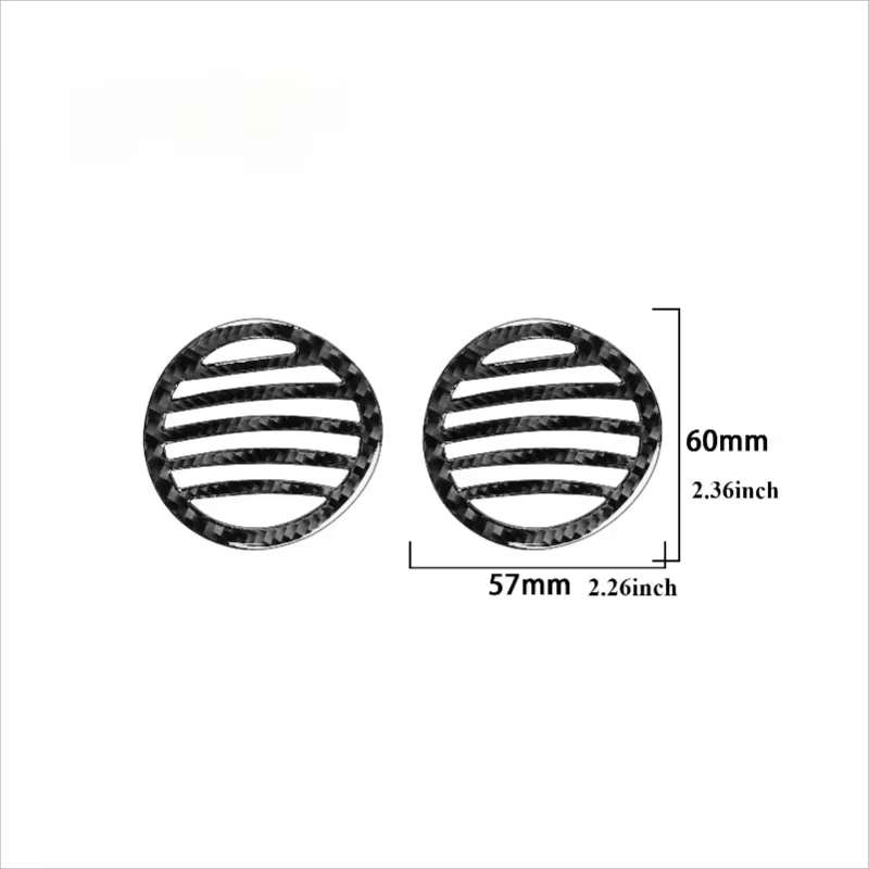 Autocollants d'accessoires en Fiber de carbone, 2 pièces, accessoires de ventilation automobile adaptés à la Fiat 500 2012 2013 2014 2015, accessoires de ventilation originaux