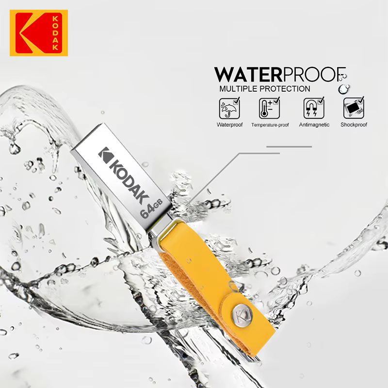Clés USB KODAK Mini Metal 32 Go 64 Go 100 % originales avec cordon OTG pour clés, lecteur USB 2.0, clé USB pour adaptateur Type-C