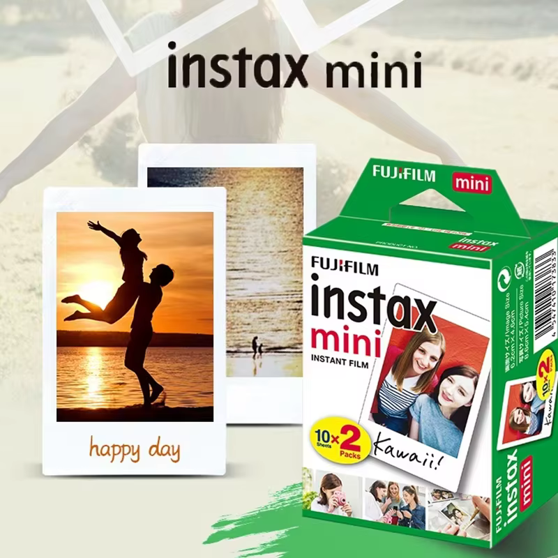 Film instantané Fujifilm Instax Mini White Edge, 10 à 100 feuilles, recharge pour appareil photo instantané Fuji Mini 12/11/9/8/7s/70/EVO