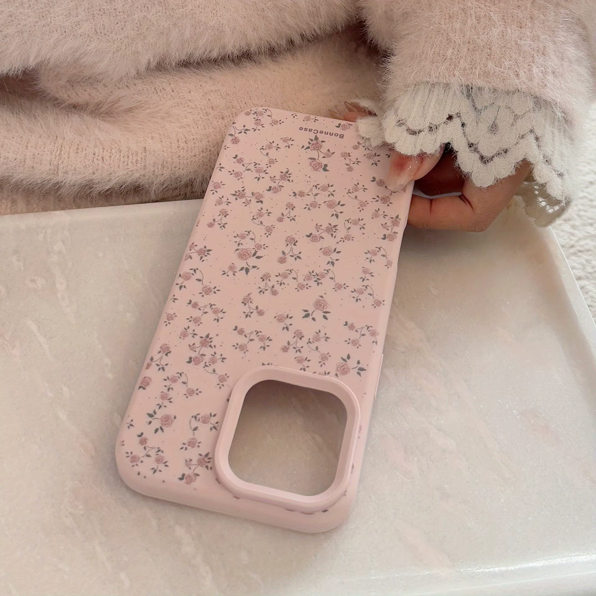 Coque de téléphone Rose Fleurie Fraîche en TPU, Housse de Protection Souple pour iPhone 17 11 12 13 14 15 16 Pro Max 16 Plus 17 Air Candy Fundas