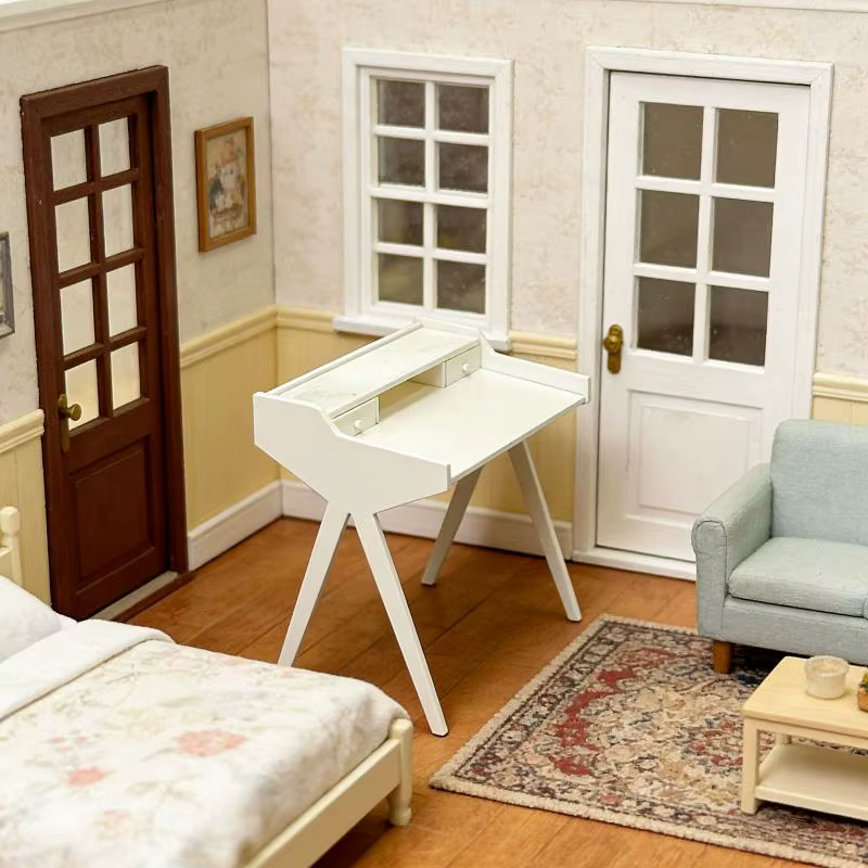 1 pièce nouvelle mini coiffeuse 1/12 pour maison de poupée, table d'appoint, modèle de mobilier de chambre de poupée, décorations micro-scène