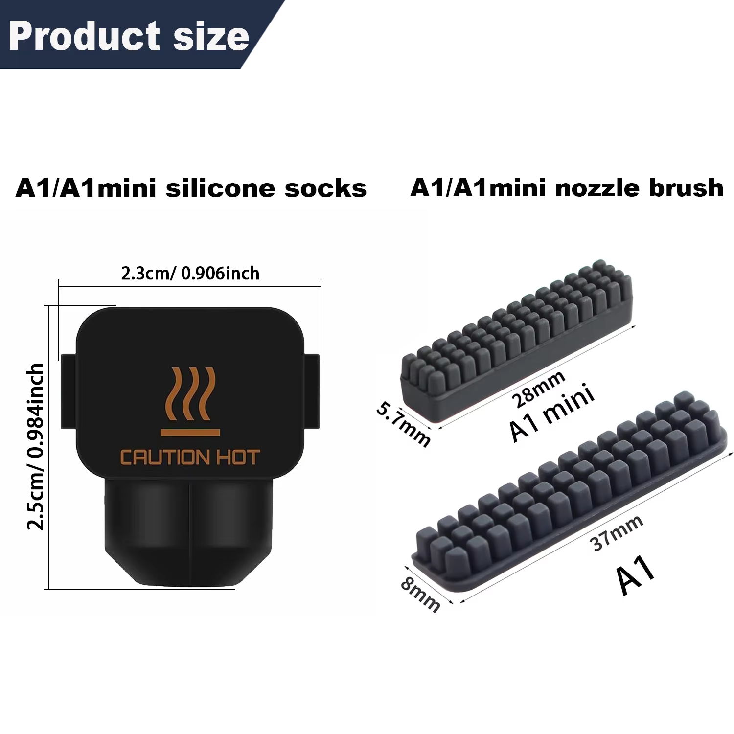 Manchon en silicone pour tête d’impression A1/A1 Mini avec racleur de buse A1 Mini, kit d’outils de brosse de nettoyage 3D compatible avec Bambu Lab A1/A1 Mini
