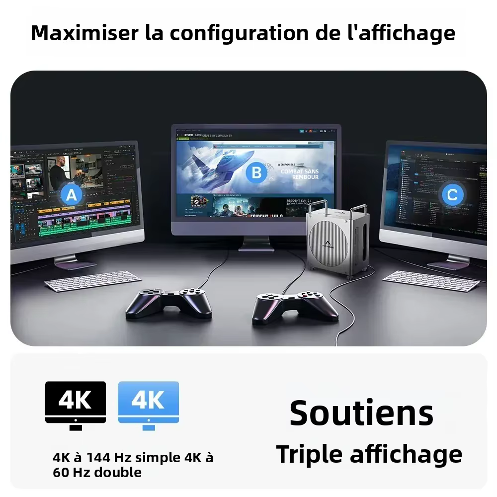 Station d'accueil USB-C Acasis 40 Gbit/s pour Mac Mini M4/M4 Pro, 4K/144 Hz, lecteurs TF/SD 4.0 et double emplacement M.2 NVMe, stockage 16 To, PD65W pour hôte